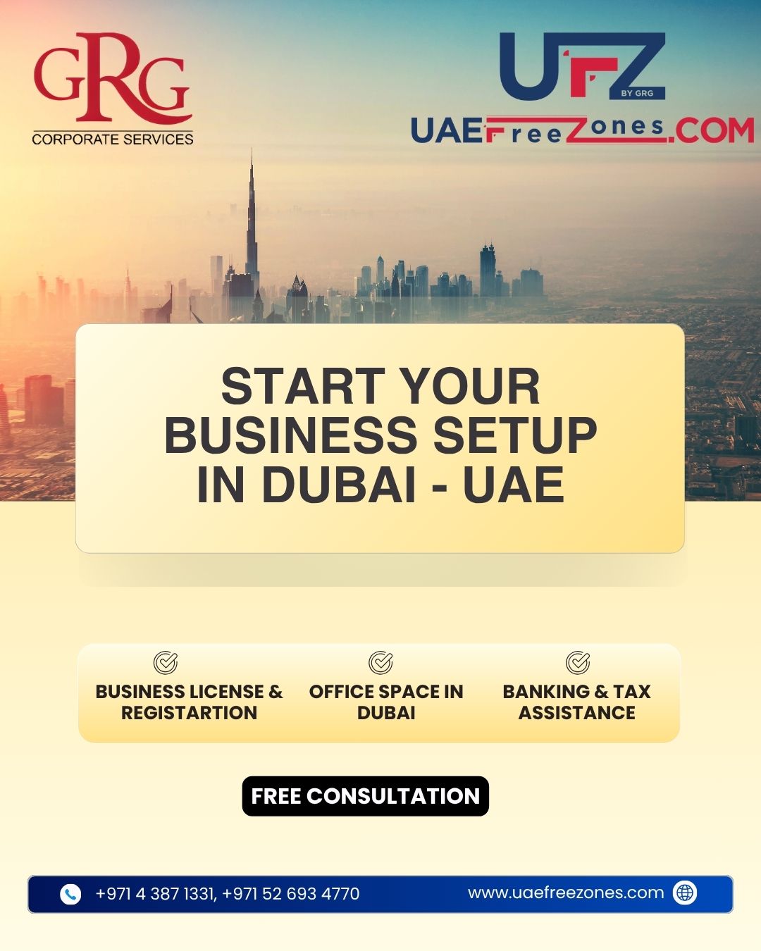 GRG UAE Free Zones business setup in Dubai